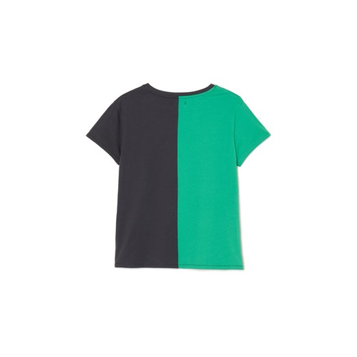 Cropp - Czarno-zielona koszulka z nadrukiem - wielobarwny Cropp M Cropp