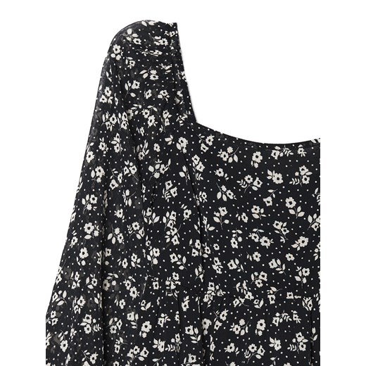 Cropp - Czarna szyfonowa sukienka w kwiaty - czarny Cropp XS promocja Cropp