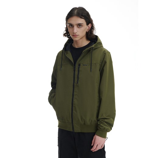 Cropp - Ciemnozielona kurtka z kapturem - zielony Cropp XL Cropp
