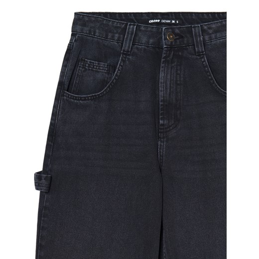 Cropp - Czarne jeansy baggy carpenter - czarny Cropp 34 Cropp