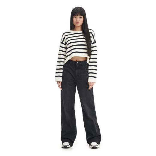 Cropp - Kremowy sweter w paski - kremowy Cropp L Cropp