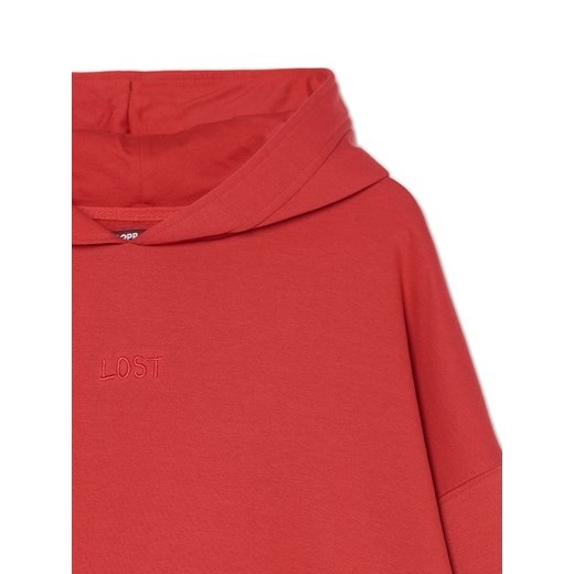 Cropp - Czerwona bluza z kapturem i rogami - czerwony Cropp XL Cropp