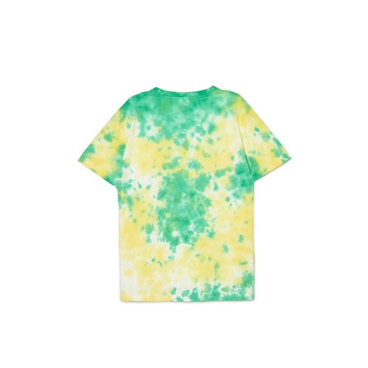 Cropp - T-shirt acid wash z nadrukiem Smiley - zielony Cropp S okazja Cropp