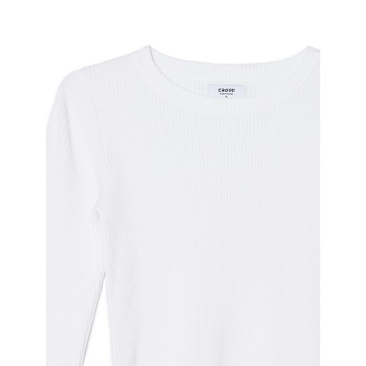 Cropp - Biały sweter w prążki - biały Cropp S okazja Cropp