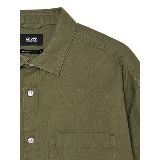 Cropp - Ciemnozielona koszula comfort - zielony Cropp XL wyprzedaż Cropp