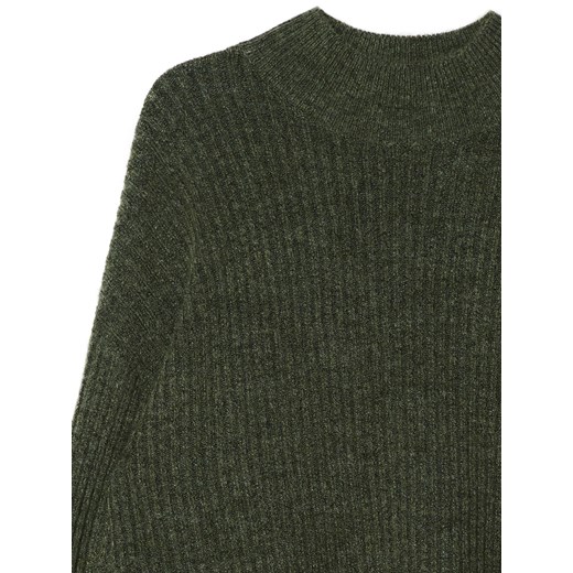 Cropp - Ciemnozielony sweter oversize z wełną - zielony Cropp S Cropp