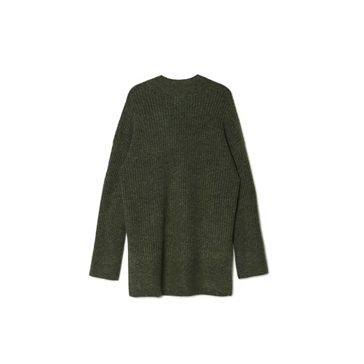 Cropp - Ciemnozielony sweter oversize z wełną - zielony Cropp M Cropp