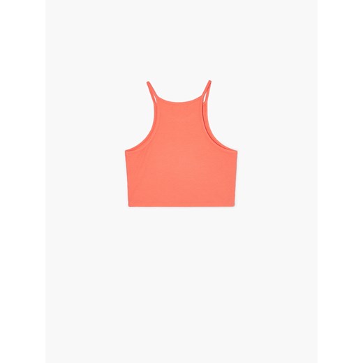 Cropp - Crop top na ramiączkach - pomarańczowy Cropp S okazja Cropp