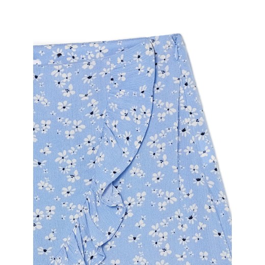 Cropp - Niebieskie spódnicoszorty w kwiatki - błękitny Cropp 32 promocja Cropp