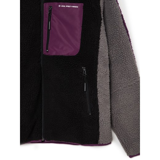 Cropp - Rozpinana bluza sherpa - czarny Cropp L okazyjna cena Cropp