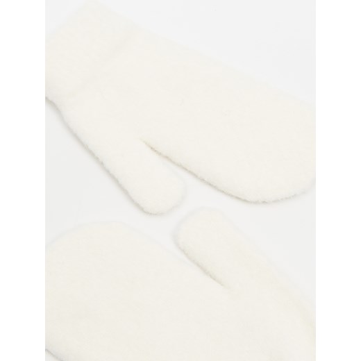 Cropp - Kremowe rękawiczki jednopalczaste - kremowy Cropp Uniwersalny Cropp