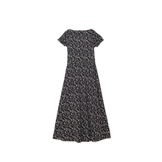 Cropp - Sukienka midi w kwiaty - czarny Cropp L wyprzedaż Cropp