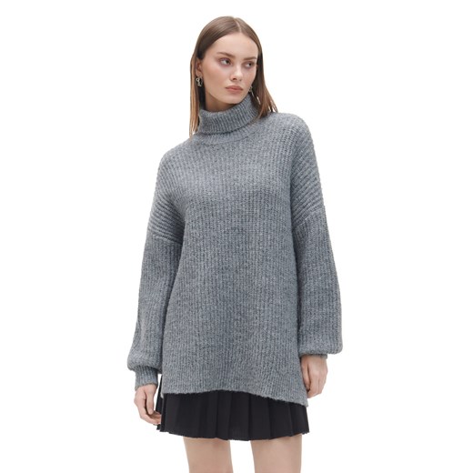 Cropp - Szary sweter z golfem - szary Cropp XL Cropp