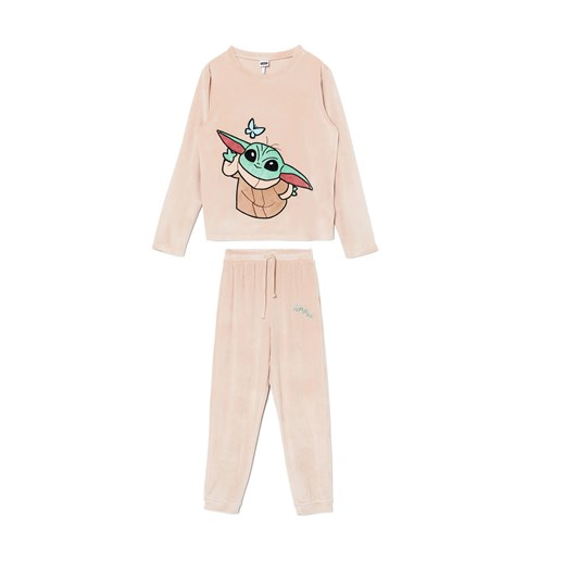 Cropp - Długa piżama Baby Yoda - kremowy Cropp S Cropp