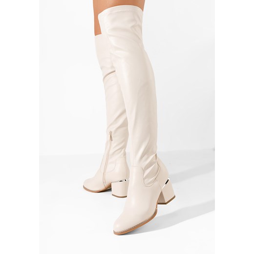 Beżowe kozaki za kolano na słupku Bemona Zapatos 36 Zapatos