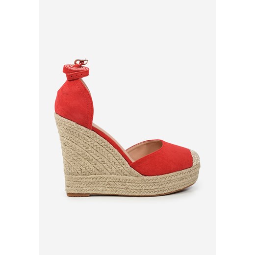 Czerwone espadryle na koturnie Saniza Zapatos 40 wyprzedaż Zapatos