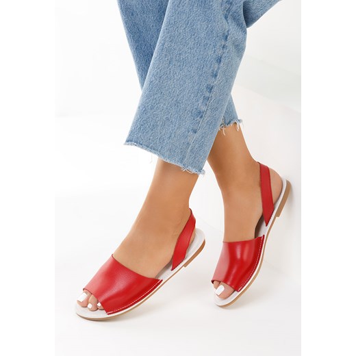 Czerwone sandały damskie skórzane Mellesa Zapatos 38 promocja Zapatos