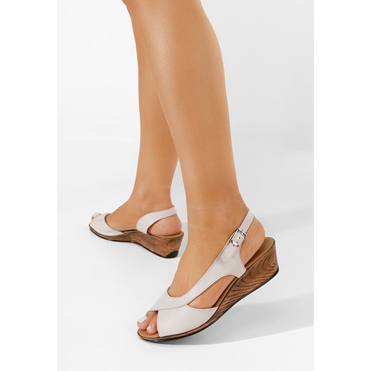 Beżowe sandały na koturnie skórzane Rhonia Zapatos 39 wyprzedaż Zapatos