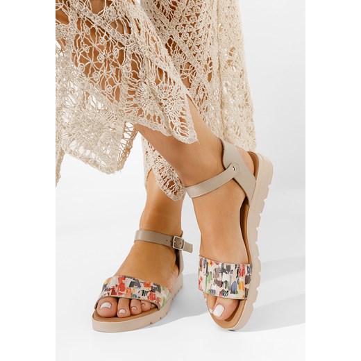 Wielokolorowy sandały damskie skórzane Zeraha Zapatos 40 promocyjna cena Zapatos