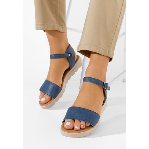 Granatowe sandały damskie skórzane Zeraha Zapatos 39 Zapatos wyprzedaż