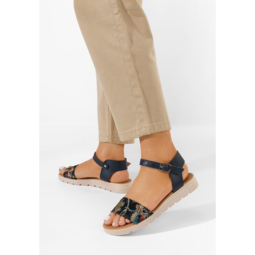 Wielokolorowy sandały damskie skórzane Zeraha V3 Zapatos 39 promocja Zapatos