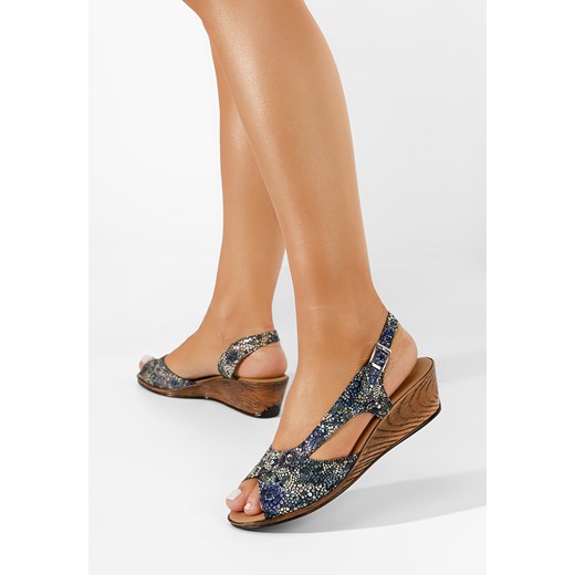 Wielokolorowy sandały damskie skórzane Rhonia Zapatos 40 okazja Zapatos