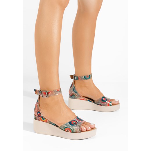 Wielokolorowy sandały damskie skórzane Salegia V5 Zapatos 40 okazyjna cena Zapatos