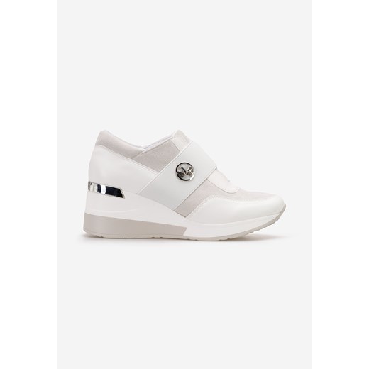 Białe sneakersy na koturnie Almona Zapatos 40 Zapatos