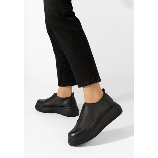 Czarne półbuty damskie skórzane Amaera Zapatos 37 promocyjna cena Zapatos
