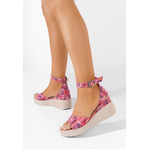 Wielokolorowy sandały na platformie skórzane Salegia V13 Zapatos 36 okazyjna cena Zapatos