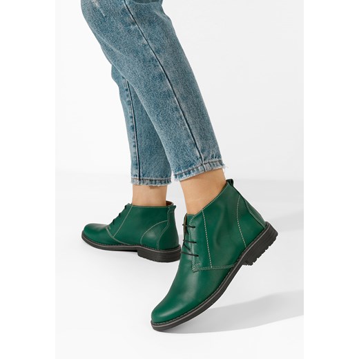 Zielone botki damskie skórzane Kalisa Zapatos 35 Zapatos promocja