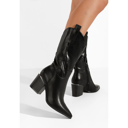 Czarne kozaki kowbojki damskie Meridia Zapatos 39 Zapatos