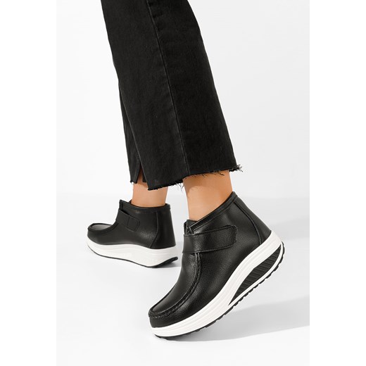 Czarne botki damskie skórzane Valara Zapatos 39 promocja Zapatos