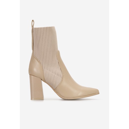 Khaki botki na słupku Vinuele Zapatos 37 promocyjna cena Zapatos