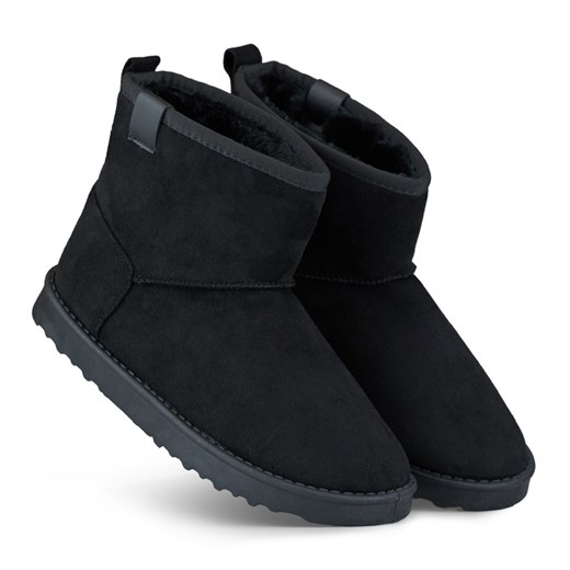 Czarne klasyczne śniegowce damskie ocieplane buty na zimę ze sklepu ButyModne.pl w kategorii Śniegowce damskie - zdjęcie 167572305