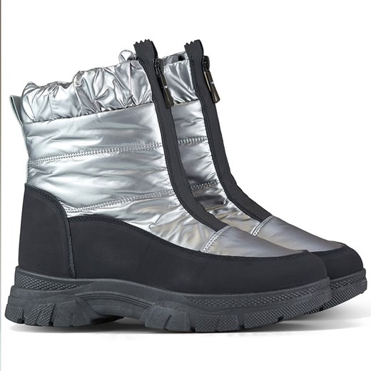 Wygodne ocieplane buty damskie śniegowce czarne ze sklepu ButyModne.pl w kategorii Śniegowce damskie - zdjęcie 167572319