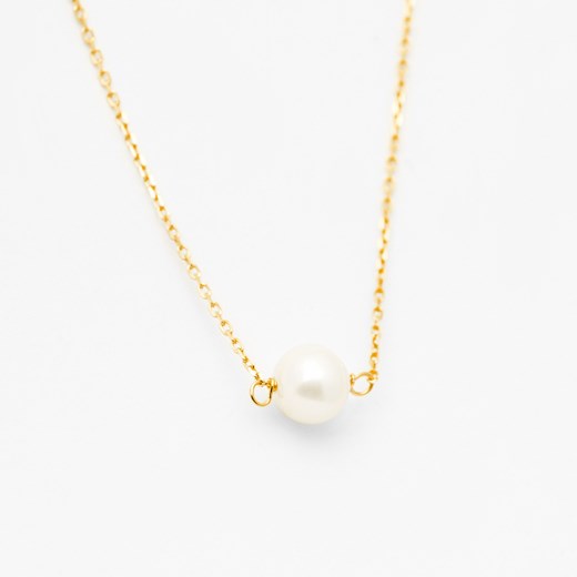 naszyjnik z perłą srebrny pozłacany ze sklepu ANIA KRUK w kategorii Naszyjniki - zdjęcie 167573388