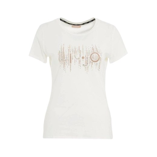 t-shirt damski liu jo ta4246 js003 biały ze sklepu Royal Shop w kategorii Bluzki damskie - zdjęcie 167573558
