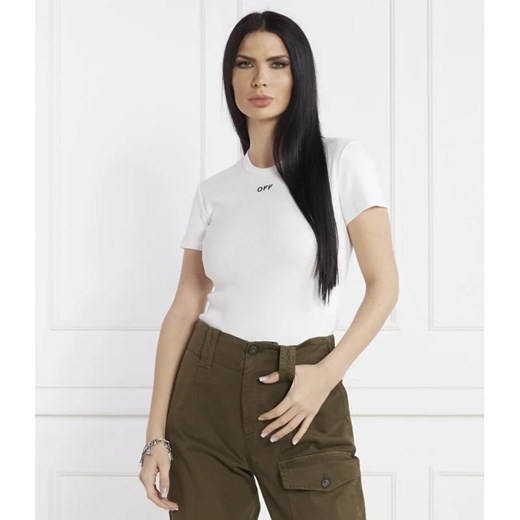 OFF-WHITE T-shirt | Slim Fit ze sklepu Gomez Fashion Store w kategorii Bluzki damskie - zdjęcie 167573619