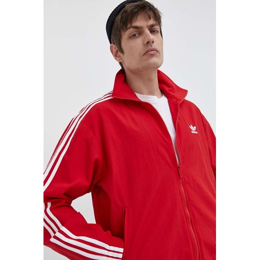 adidas Originals bluza Adicolor Woven Firebird Track Top męska kolor czerwony wzorzysta IT2495 ze sklepu ANSWEAR.com w kategorii Bluzy męskie - zdjęcie 167576057