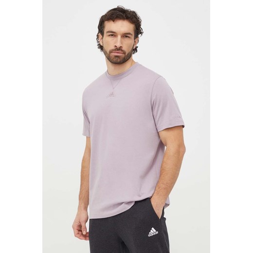adidas t-shirt bawełniany męski kolor fioletowy z aplikacją  IR5267 ze sklepu ANSWEAR.com w kategorii T-shirty męskie - zdjęcie 167577006