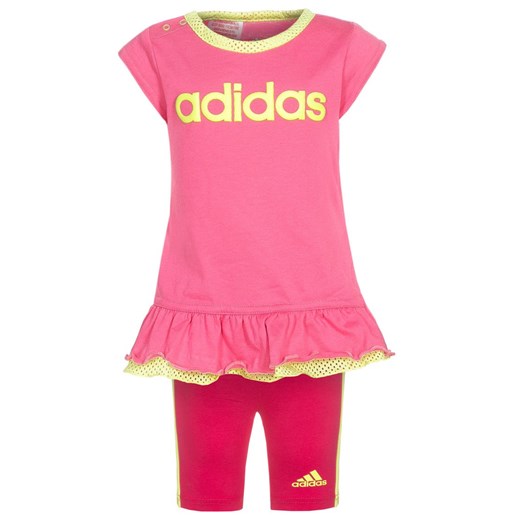 adidas Performance SET Sukienka letnia semi solar pink/light flash yellow zalando rozowy bawełna