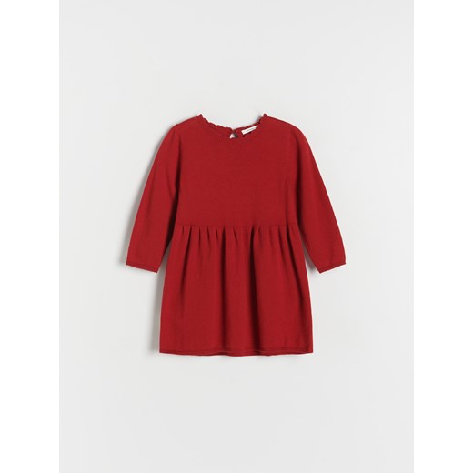 Reserved - Dzianinowa sukienka z domieszką wełny - czerwony Reserved 110 (4-5 lat) Reserved