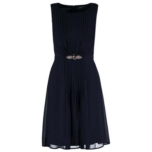 ESPRIT Collection Sukienka koktajlowa navy zalando czarny abstrakcyjne wzory