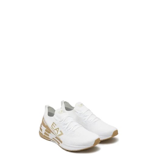 Białe buty sportowe męskie Emporio Armani z tworzywa sztucznego wiązane 
