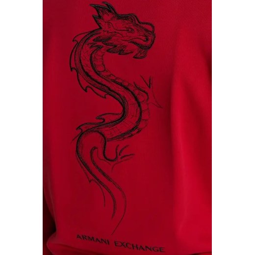Bluza męska czerwona Armani Exchange z bawełny na wiosnę 