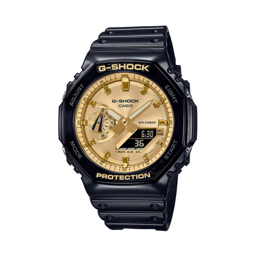 Zegarek G-Shock Octagon GA-2100GB-1AER Black/Gold ze sklepu eobuwie.pl w kategorii Zegarki - zdjęcie 167626836