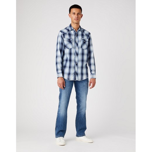Koszula Męska Wrangler Ls Western Shirt Dark Indigo W5A0BJX1E Wrangler L okazja Elwix