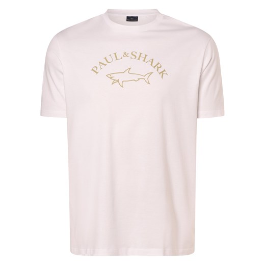 Paul & Shark Koszulka męska - duże rozmiary Mężczyźni Bawełna biały nadruk ze sklepu vangraaf w kategorii T-shirty męskie - zdjęcie 167641266