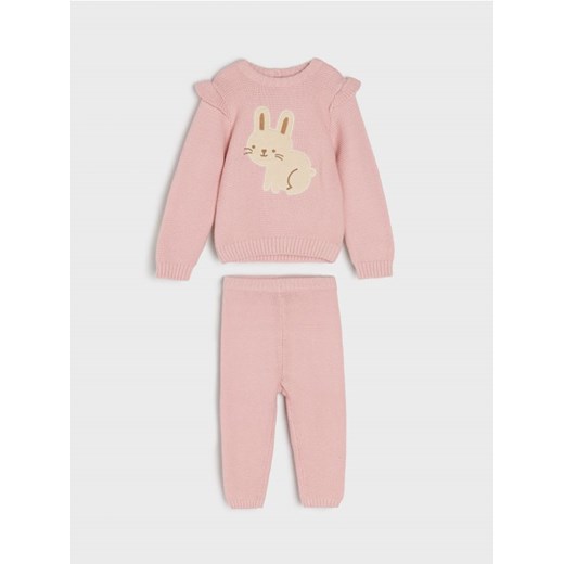 Sinsay - Komplet: sweter i legginsy - różowy ze sklepu Sinsay w kategorii Dresy dla niemowlaka - zdjęcie 167644536